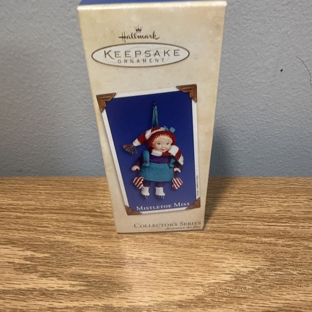 Hallmark Keepsake Ornament Mistletoe Miss 2002 with Holiday Card